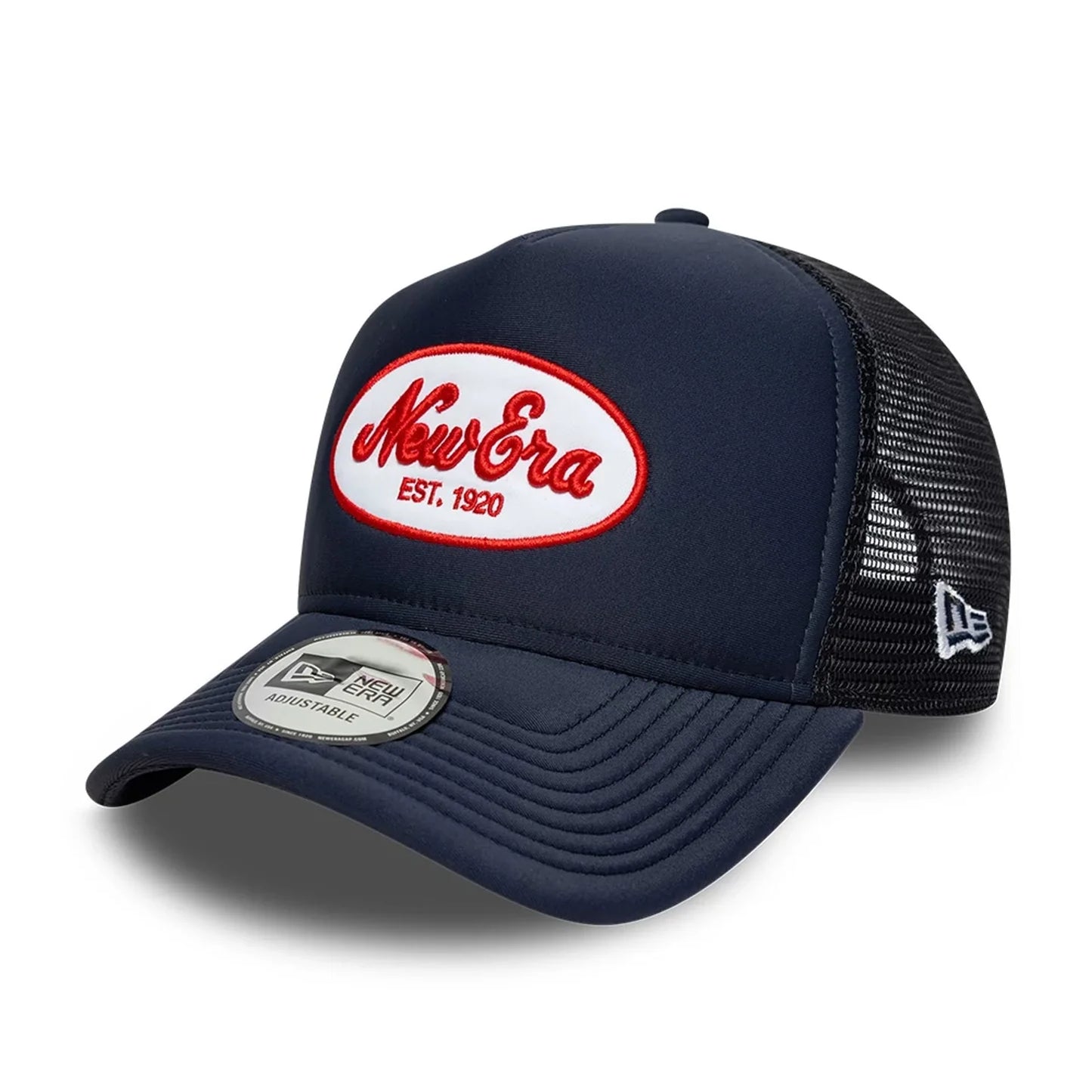 New Era Derhúfa - New Era Oval Patch Navy 9FORTY A-Frame Trucker Adjustable Cap