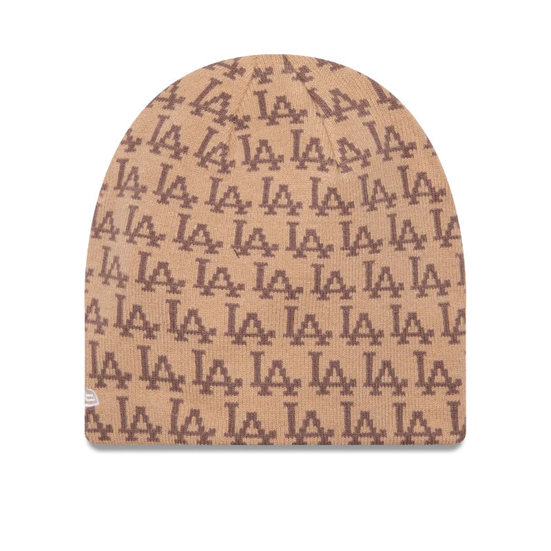 New Era - Jacquard Skull Beanie - Los Angles Dodgers - Tan