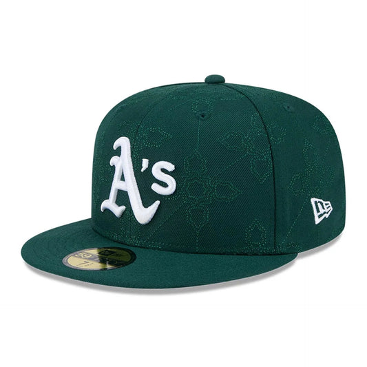 New Era Derhúfa - Oakland Athletics pattern 59FIFTY Græn