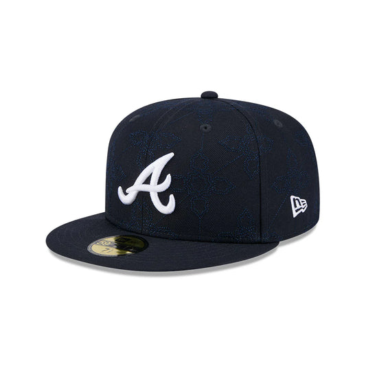 New Era Derhúfa - Atlanta Braves pattern 59FIFTY Navy blá