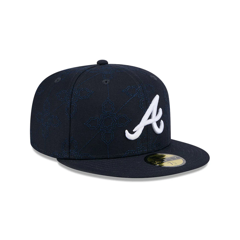 New Era Derhúfa - Atlanta Braves pattern 59FIFTY Navy blá
