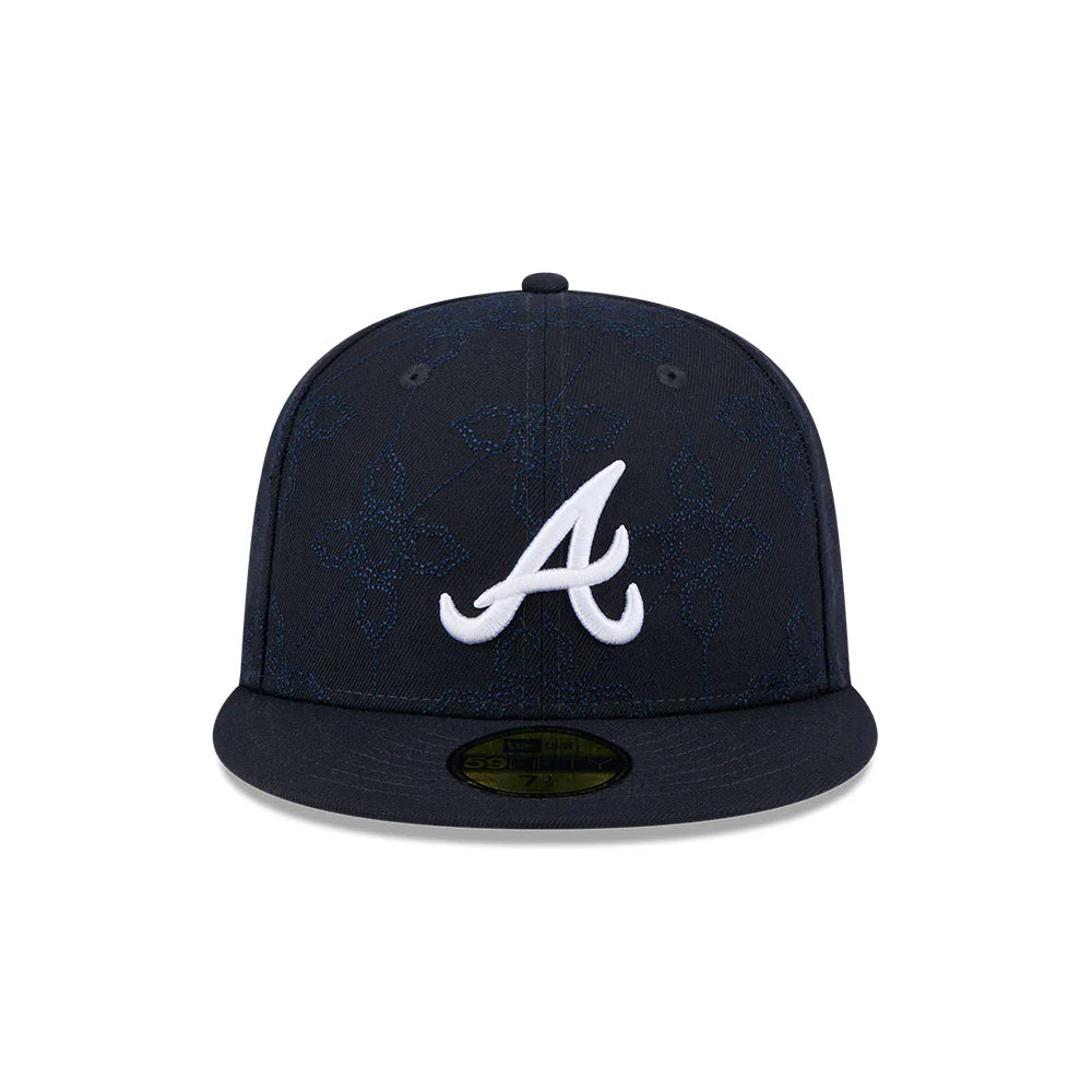 New Era Derhúfa - Atlanta Braves pattern 59FIFTY Navy blá