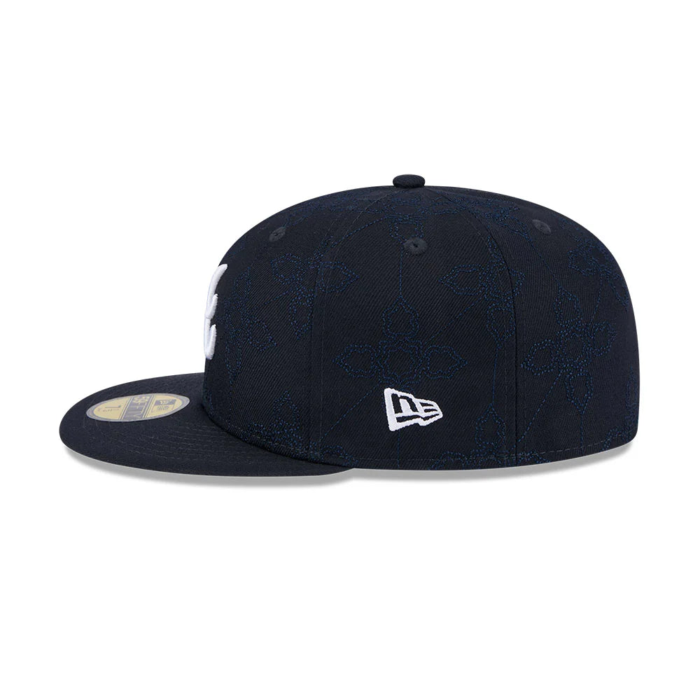 New Era Derhúfa - Atlanta Braves pattern 59FIFTY Navy blá