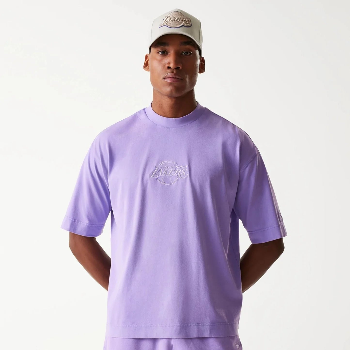 New Era stutterma bolur - LA Lakers NBA Washed purple Box T-Shirt