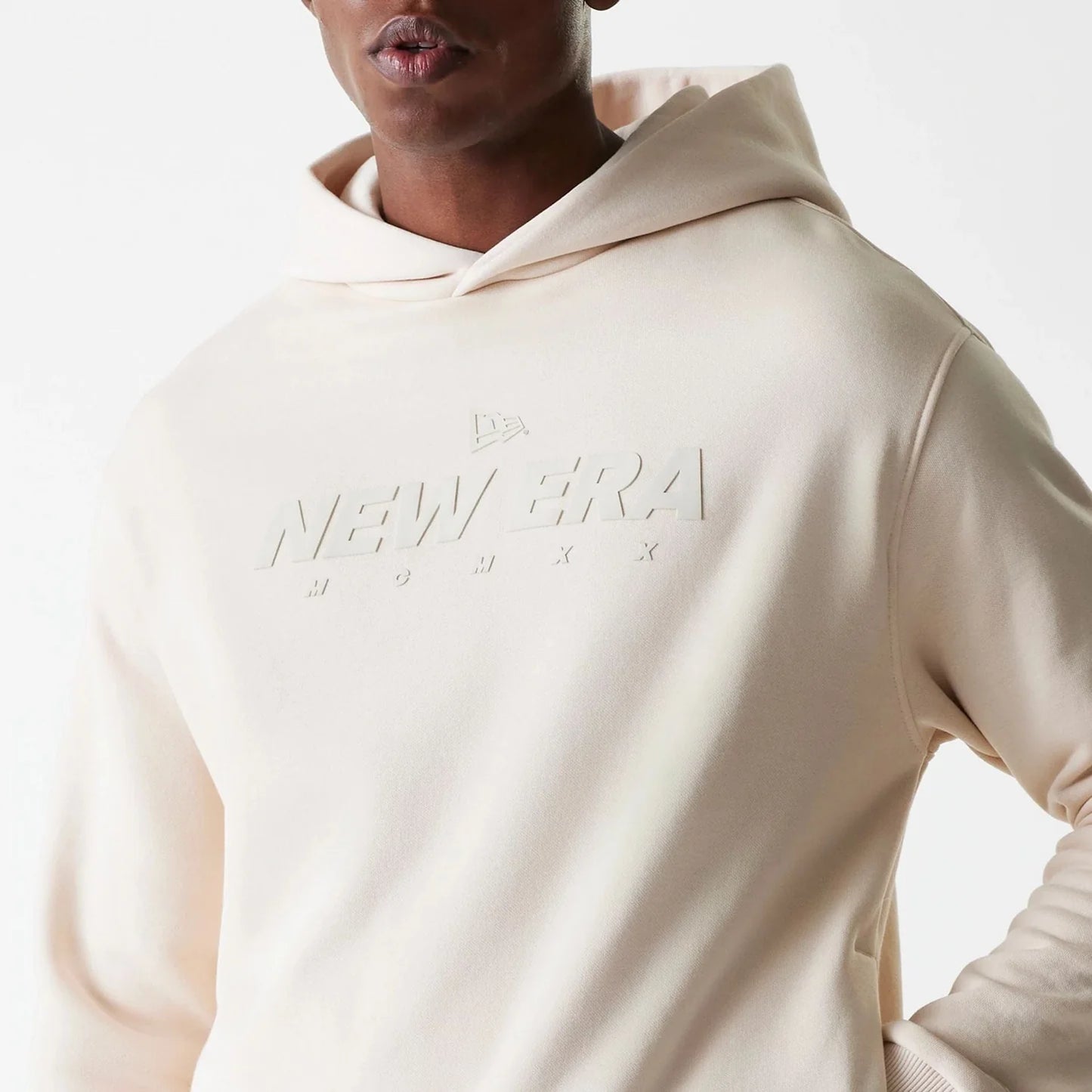 New Era Hettupeysa - Tech Light Beige Oversized Pullover Hoodie
