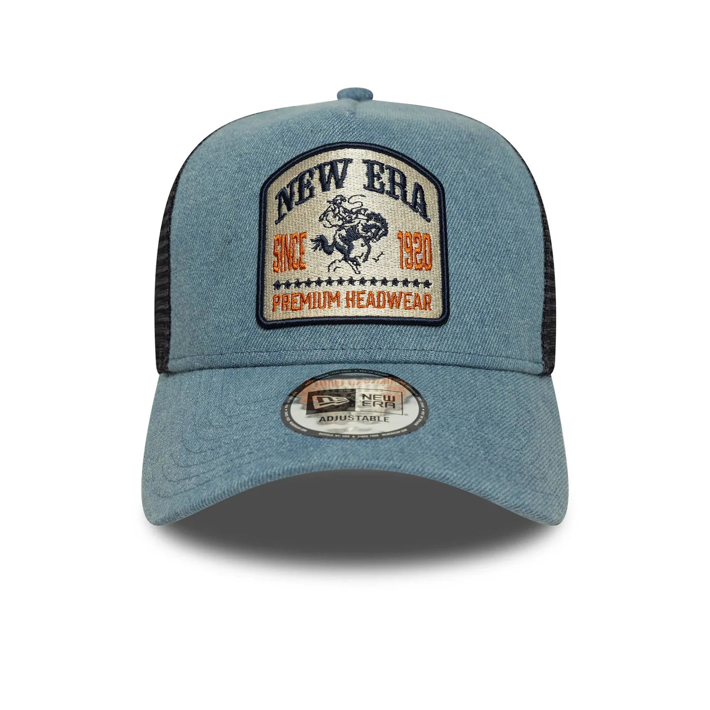 New Era Derhúfa - Denim Patch Pastel Blue 9FORTY A-Frame Trucker Adjustable Cap