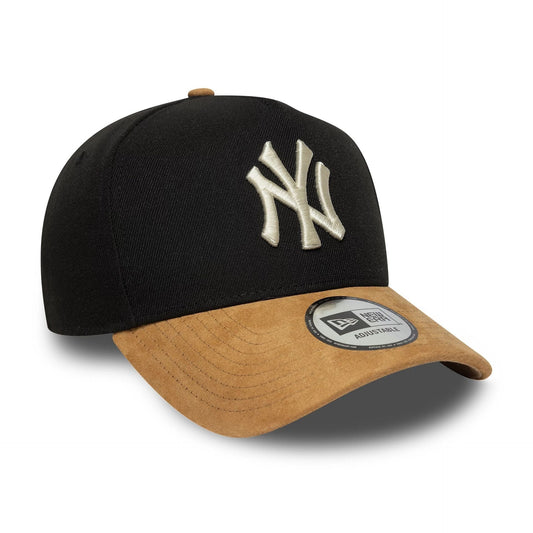 New Era Derhúfa - New York Yankees MLB Suede Visor Black 9FORTY E-Frame