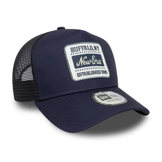 New Era Derhúfa - NEW ERA PATCH NAVY 9FORTY A-FRAME TRUCKER ADJUSTABLE CAP