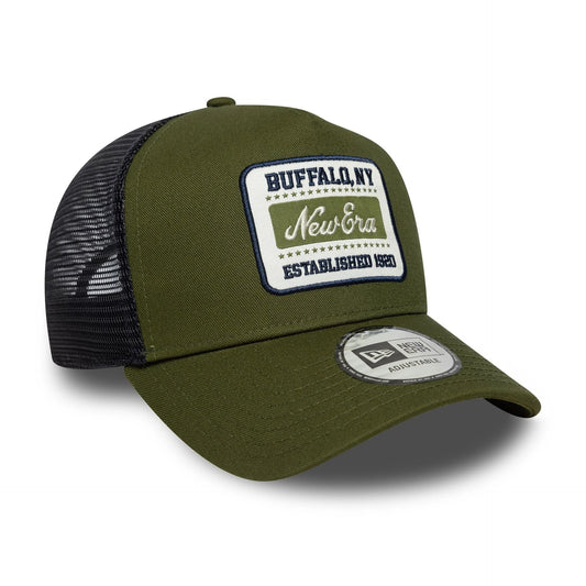 New Era Derhúfa - New Era Patch Dark Green 9FORTY A-Frame Trucker Adjustable Cap