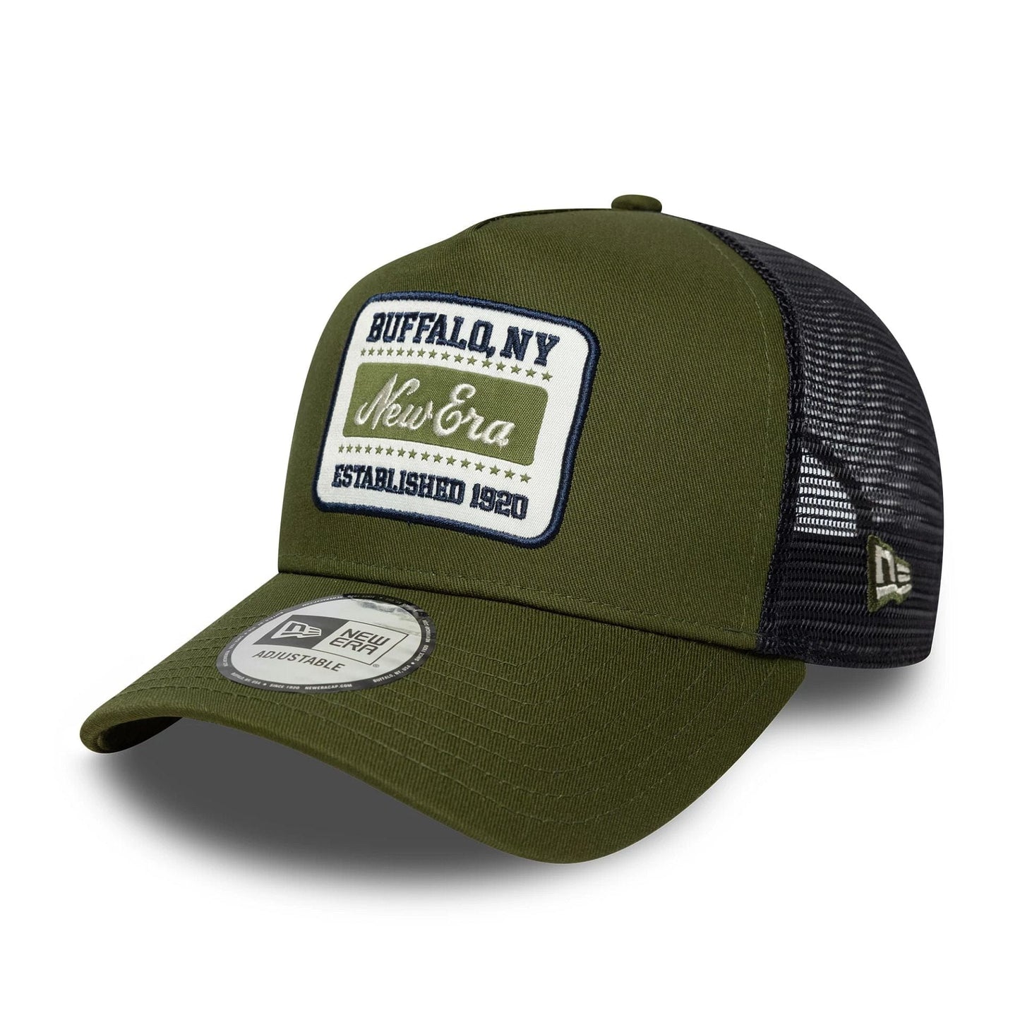 New Era Derhúfa - New Era Patch Dark Green 9FORTY A-Frame Trucker Adjustable Cap