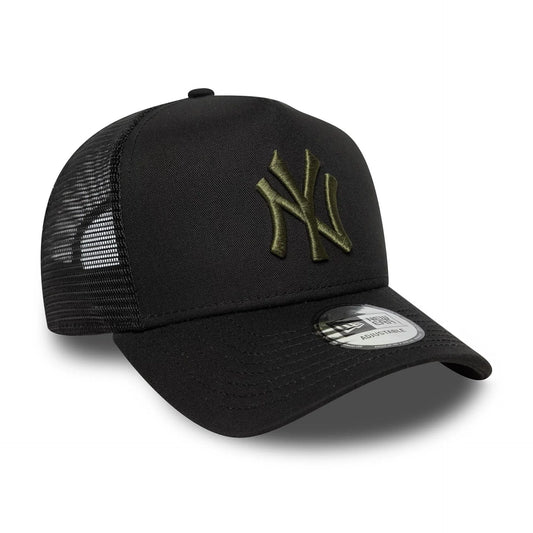 New Era Derhúfa - New York Yankees MLB League Essential Black 9FORTY A-Frame Trucker Adjustable Cap