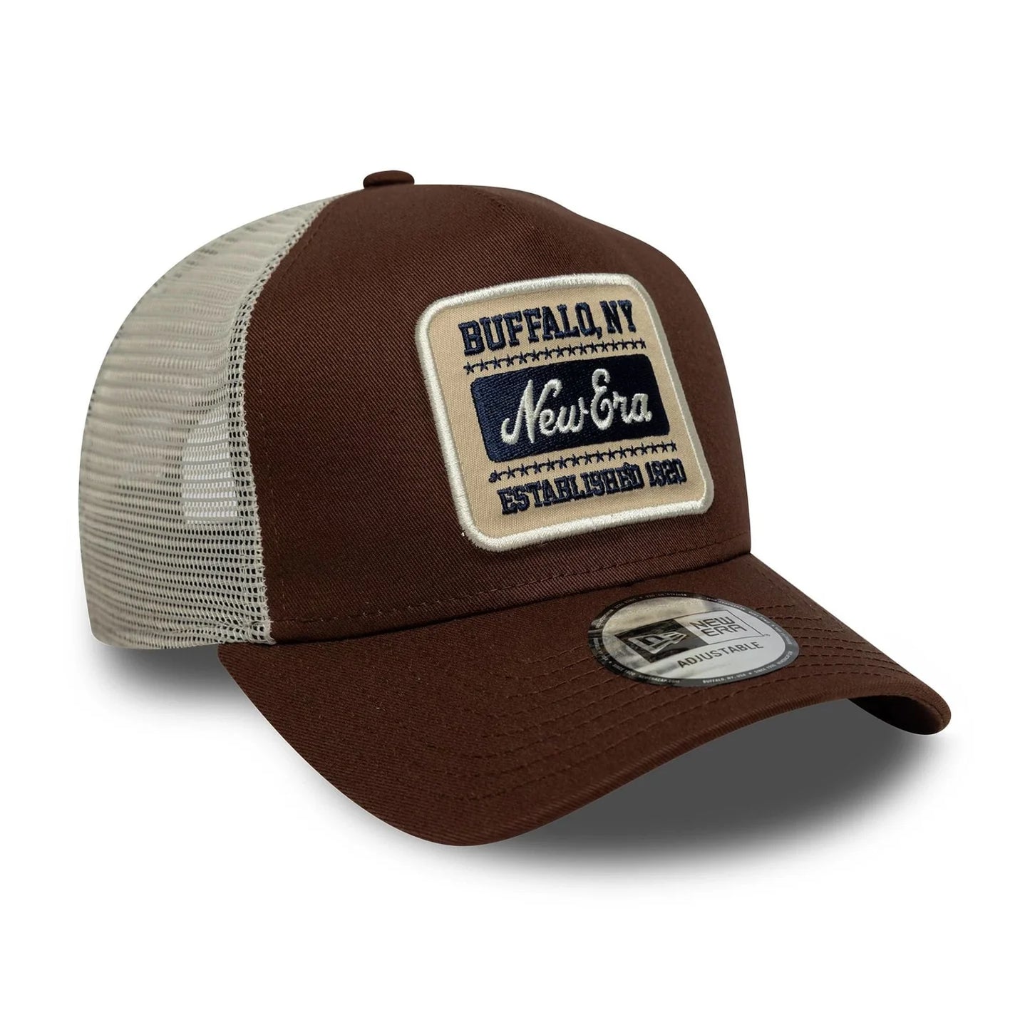 New Era Derhúfa - new era patch brown 9FORTY A-Frame Trucker Adjustable Cap