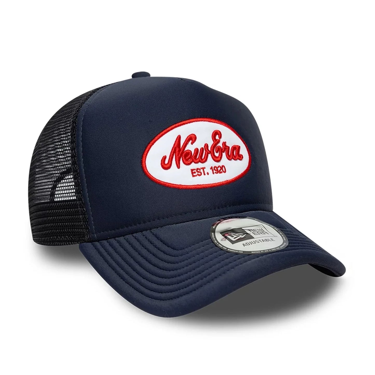 New Era Derhúfa - New Era Oval Patch Navy 9FORTY A-Frame Trucker Adjustable Cap