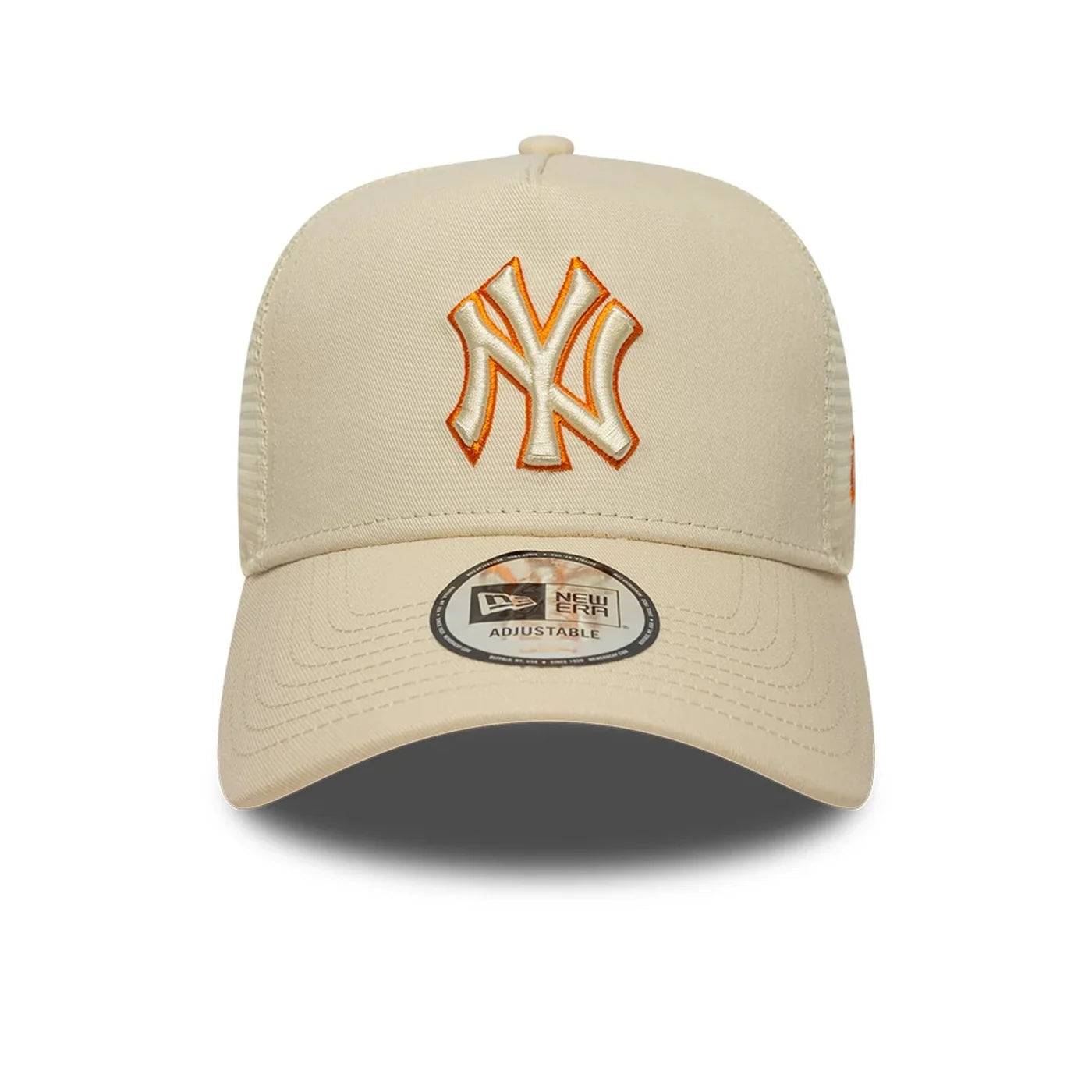 New Era Derhúfa - New York Yankees MLB Outline Cream 9FORTY E-Frame Trucker Adjustable Cap