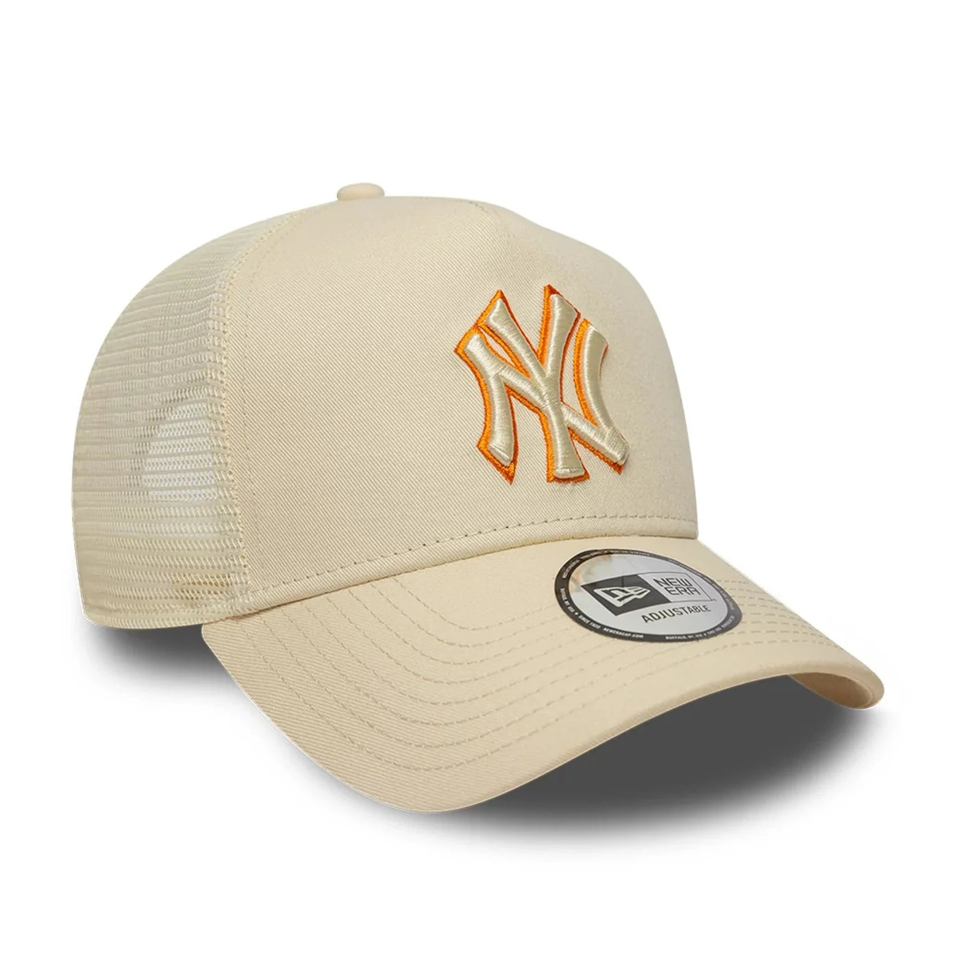New Era Derhúfa - New York Yankees MLB Outline Cream 9FORTY E-Frame Trucker Adjustable Cap