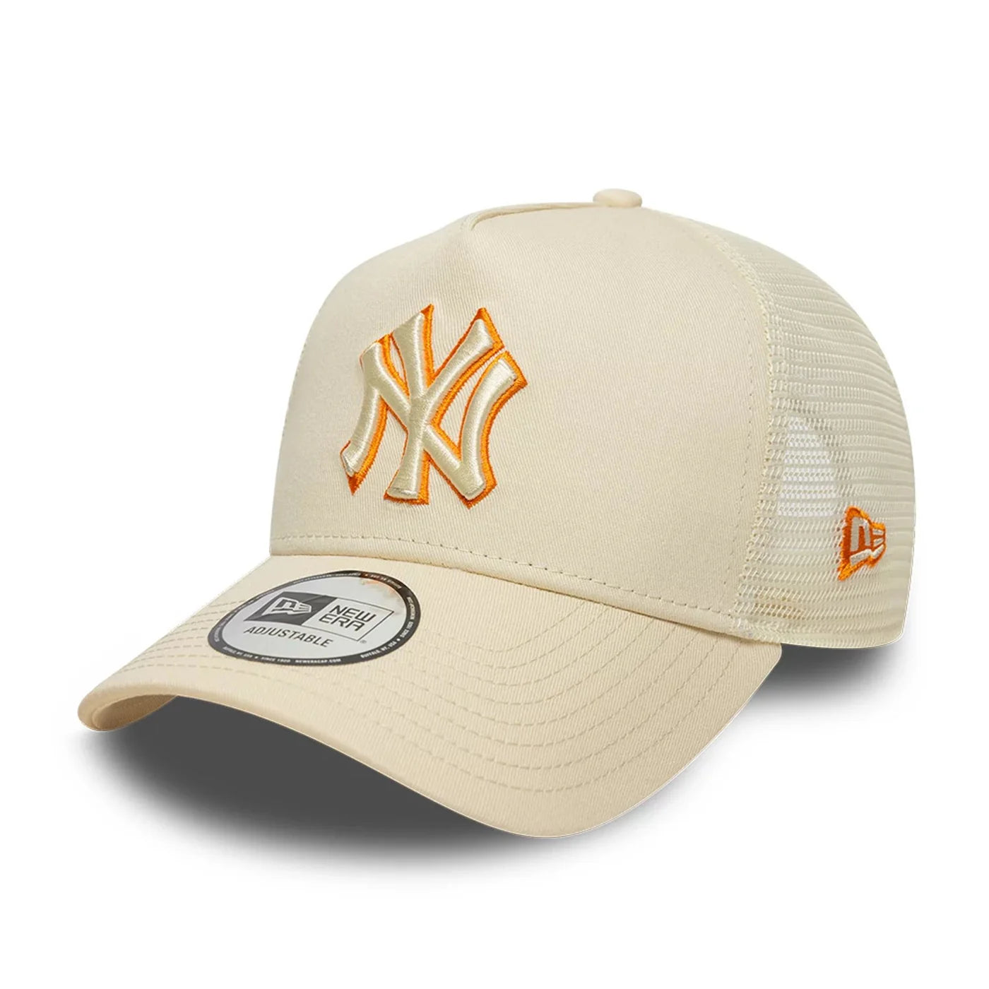 New Era Derhúfa - New York Yankees MLB Outline Cream 9FORTY E-Frame Trucker Adjustable Cap