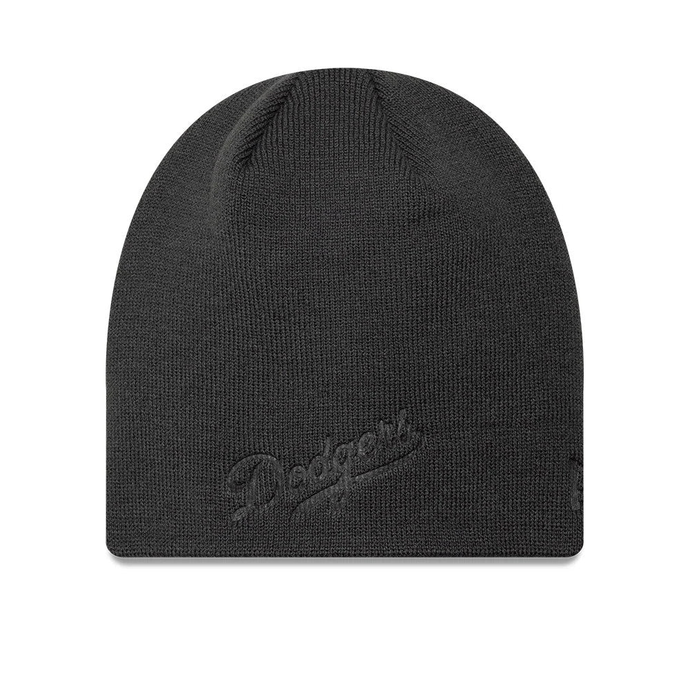 New Era Húfa - LA Dodgers MLB Script Charcoal Skull Knit Beanie