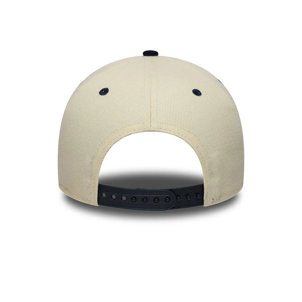 New Era Derhúfa - New York Yankees MLB Suede Cream & Navy 9FORTY E-Frame Adjustable Cap