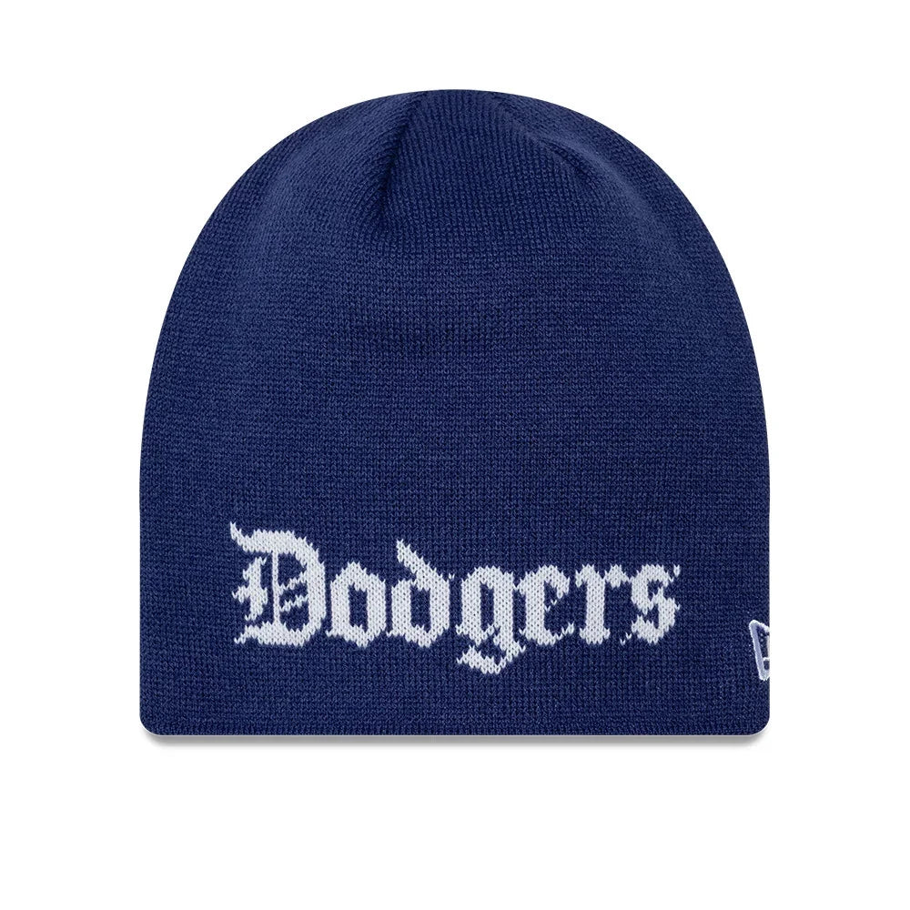 New Era Húfa - LA Dodgers MLB Script Dark Blue Skull Knit Beanie