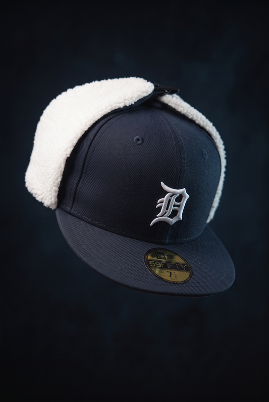 New Era Derhúfa - Detroit tigers navy 59Fifty Dogear Fitted Hat