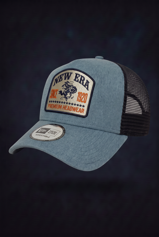 New Era Derhúfa - Denim Patch Pastel Blue 9FORTY A-Frame Trucker Adjustable Cap