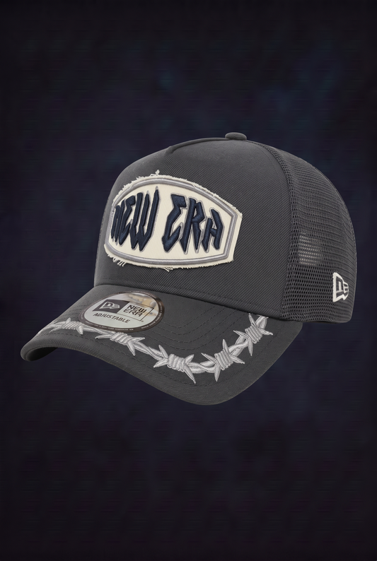 New Era Derhúfa - Distressed New era trucker  grey