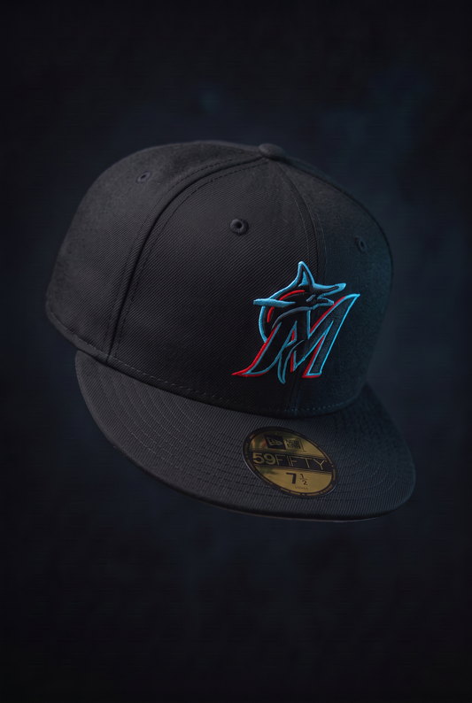 New Era Derhúfa - Miami Marlins Authentic On Field Game Black 59FIFTY Cap