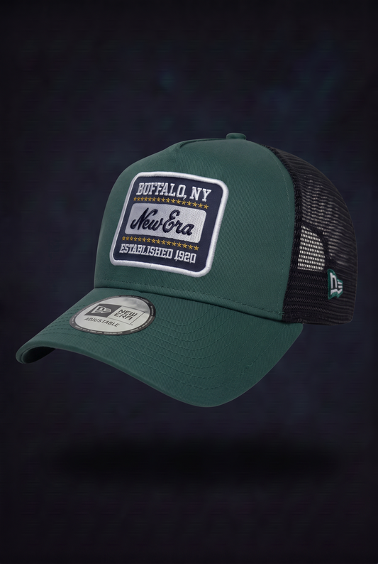 New Era Derhúfa - new era patch green 9FORTY A-Frame Trucker Adjustable Cap