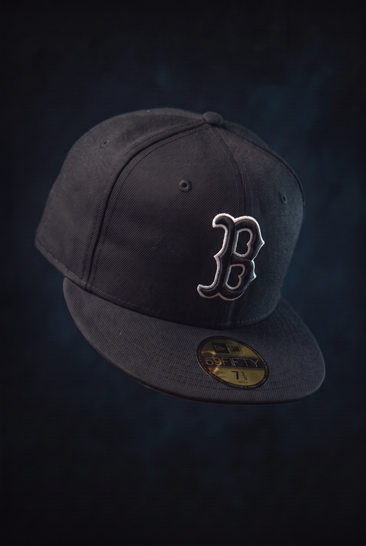 New era derhúfa - Boston Red Sox MLB Black 59FIFTY Fitted Cap