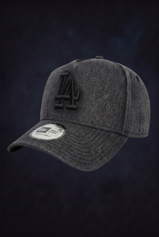 New Era Derhúfa - LA washed denim black e frame trucker