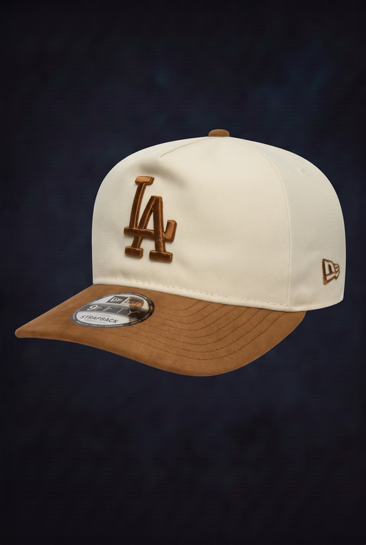 New Era Derhúfa - LA MLB Suede Visor Light Beige 9FIFTY A-Frame Snapback Cap