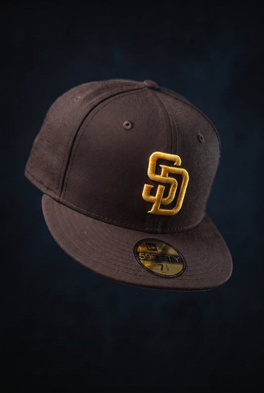 New era Derhúfa - san diego paders Authentic On Field Game brown