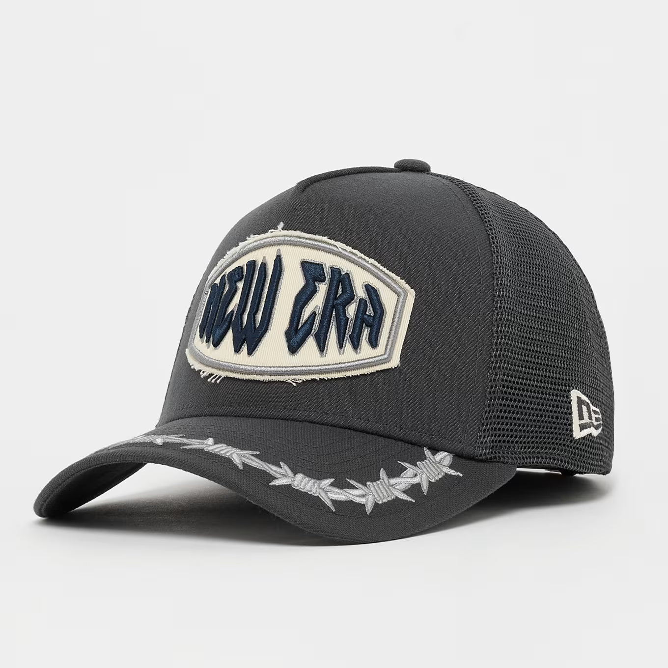 New Era Derhúfa - Distressed New era trucker  grey