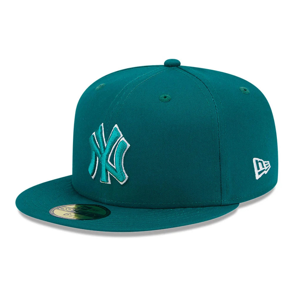 New Era Derhúfa - New York Yankees Team Outline Dark Green 59FIFTY Fitted Cap