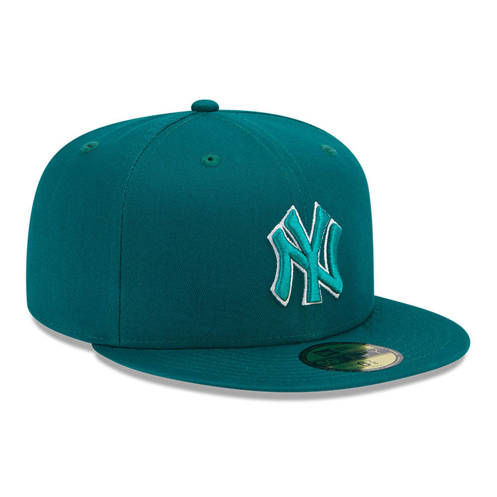 New Era Derhúfa - New York Yankees Team Outline Dark Green 59FIFTY Fitted Cap