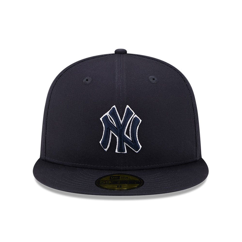 New Era Derhúfa - New York Yankees Team Outline Navy 59FIFTY Fitted Cap