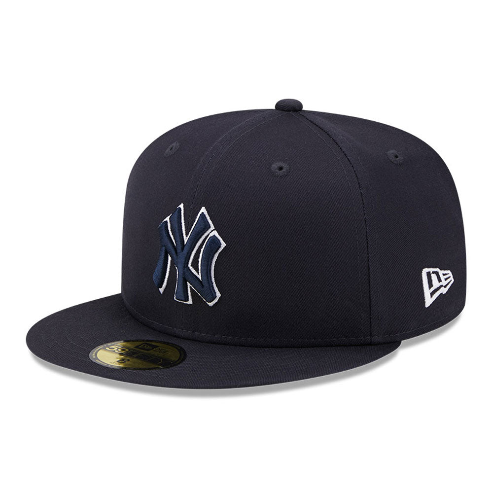 New Era Derhúfa - New York Yankees Team Outline Navy 59FIFTY Fitted Cap