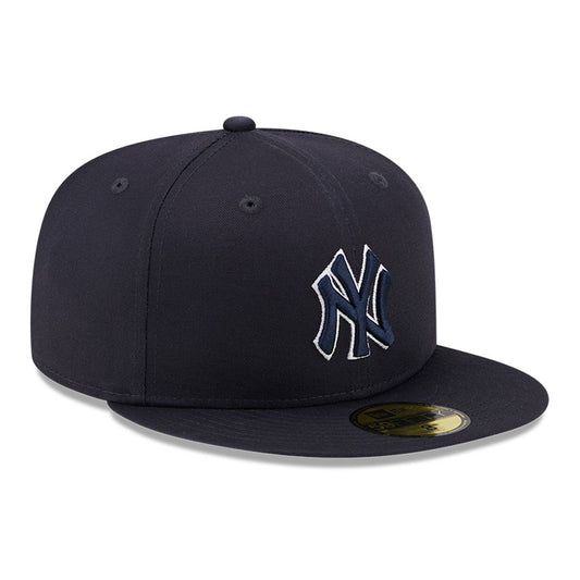 New Era Derhúfa - New York Yankees Team Outline Navy 59FIFTY Fitted Cap